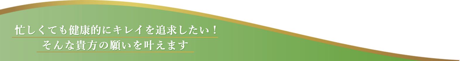忙しくても健康的にキレイを追求したい！そんな貴方の願いを叶えます